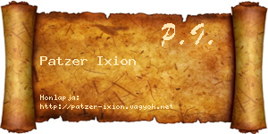 Patzer Ixion névjegykártya